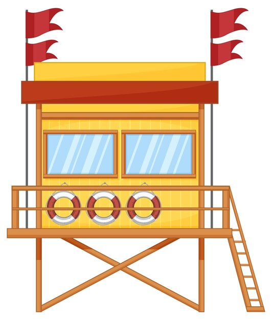 Torre de salvavidas estilo de dibujos animados