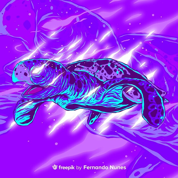 Tortuga abstracta colorida ilustrada