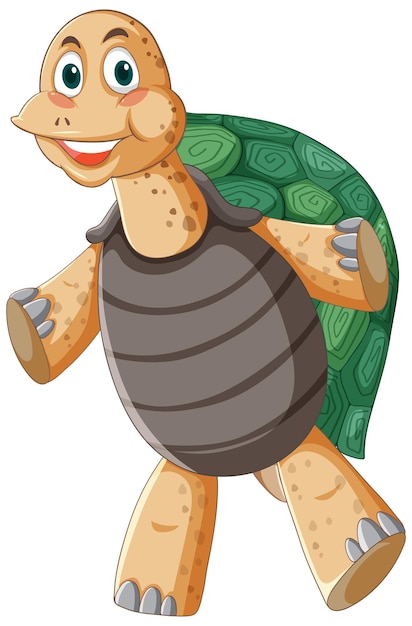 Tortuga con personaje de dibujos animados de concha verde