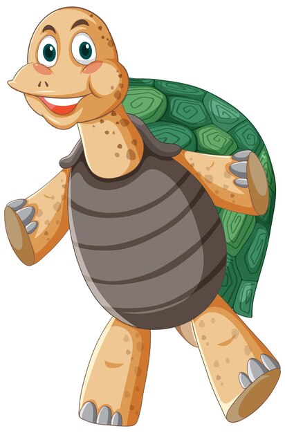 Tortuga con personaje de dibujos animados de concha verde