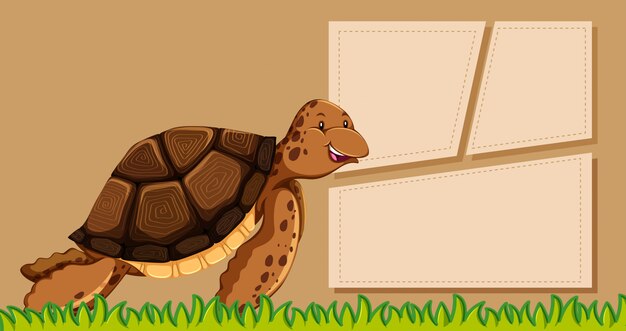 Tortuga en plantilla de nota