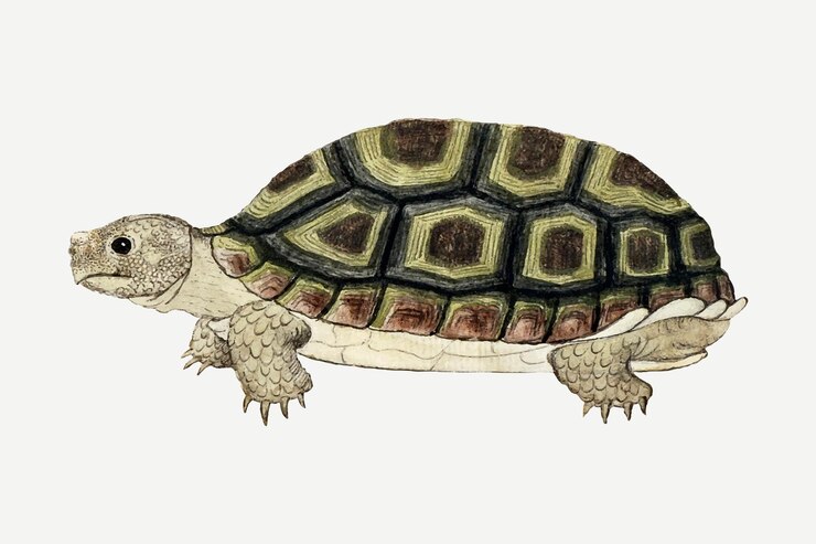 Vector gratuito tortuga vector ilustración animal acuarela antigua, remezclada de las obras de arte de robert jacob gordon