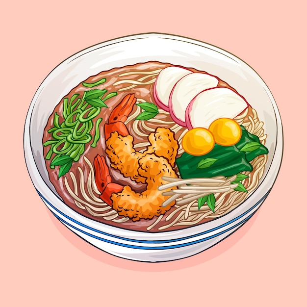 Toshikoshi soba acuarela