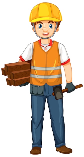 Vector gratuito un trabajador de la construcción en uniforme