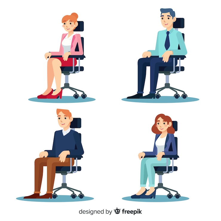 Vector gratuito trabajadores de oficina profesionales con diseño plano