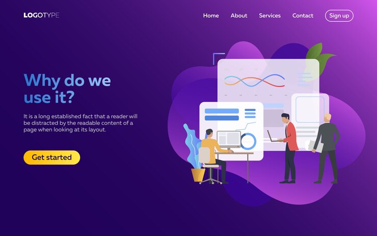 Vector gratuito trabajadores que estudian infografías