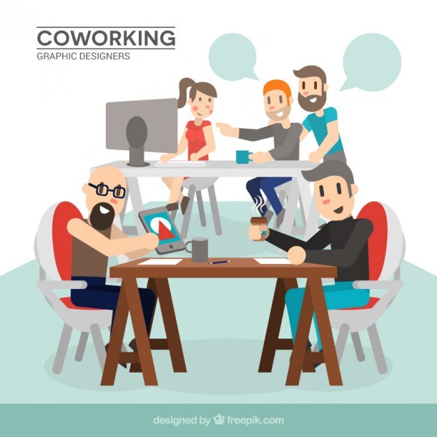 Trabajo cooperativo de diseñadores gráficos