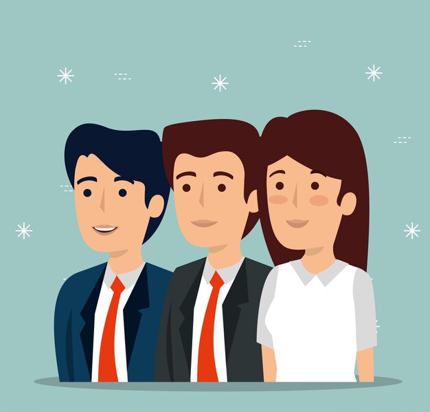 Trabajo en equipo de empresarios y empresarios