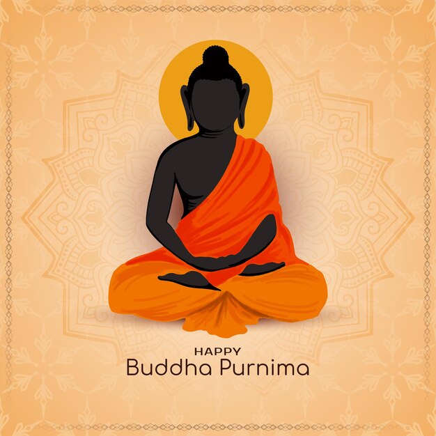 Tradicional Feliz Buda Purnima tarjeta del festival indio