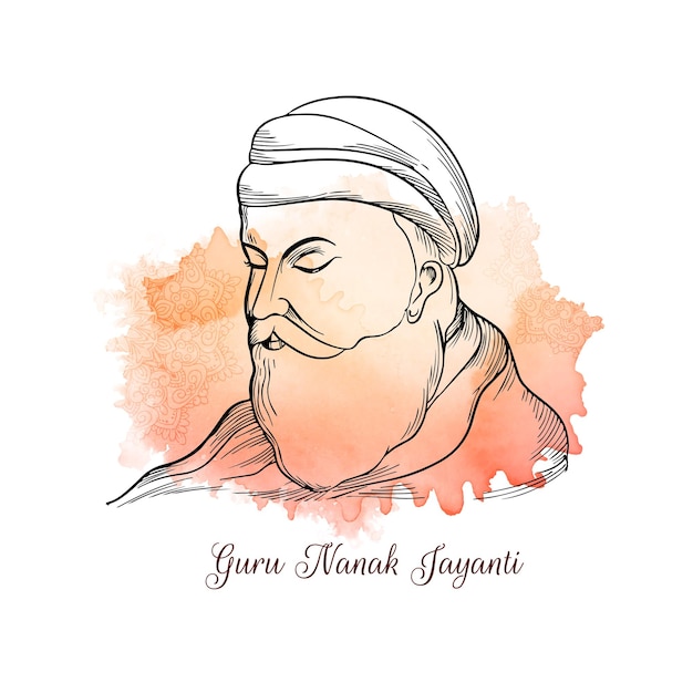 Vector gratuito tradicional feliz guru nanak jayanti vector de fondo elegante