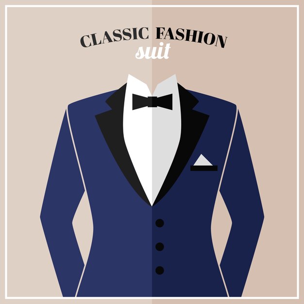 Traje de esmoquin clásico con lazo