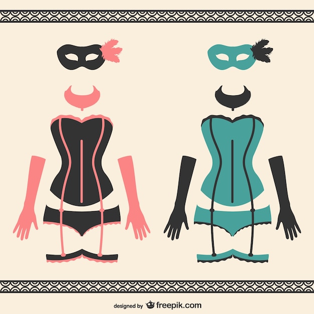 Vector gratuito trajes de carnaval de mujer