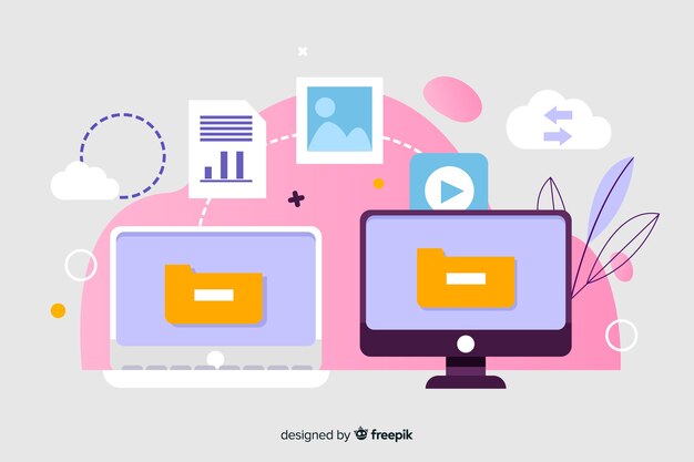 Transferencia de archivos concepto de página de destino