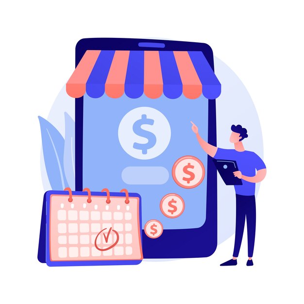 Transferencia de dinero regular, transacción en efectivo, pago planificado. Banca online, remesas, gestión de cuentas personales. Personaje de dibujos animados de direccionador de dinero