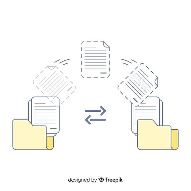 Vector gratuito transfiera el concepto de archivos para la página de destino