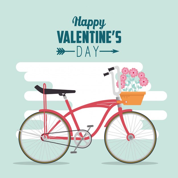 Vector gratuito transporte de bicicletas para celebrar el día de san valentín