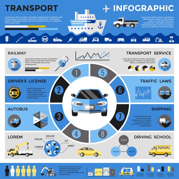 Transporte de color infografía