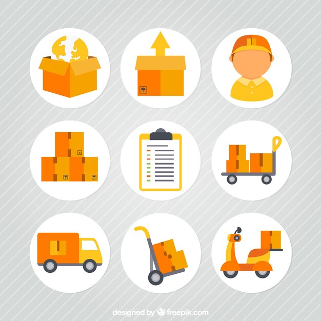 Transporte y entrega iconos