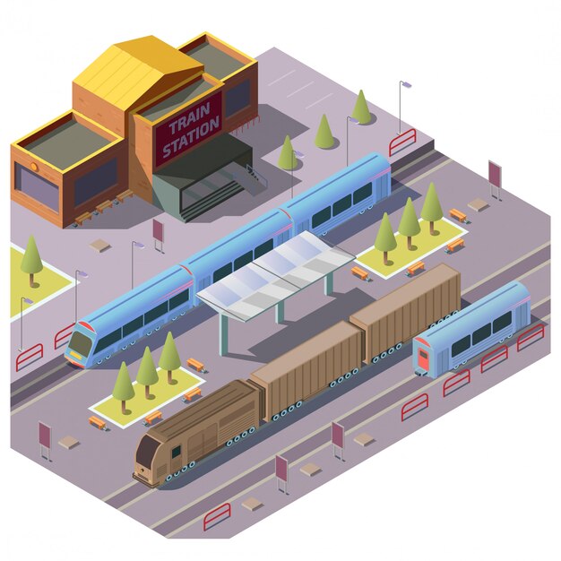 Transporte ferroviario en la estación de tren
