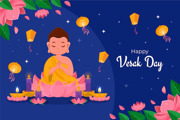 Vector gratuito el trasfondo de la celebración del festival de vesak