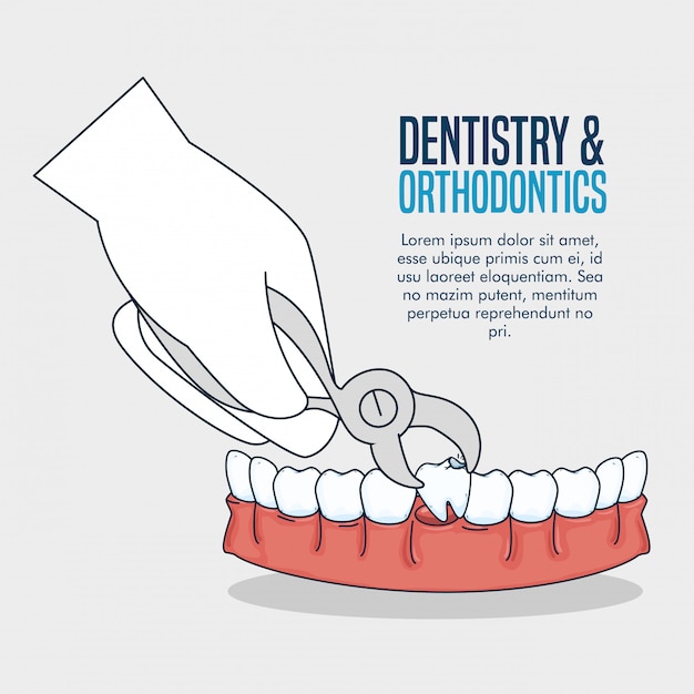 Tratamiento de medicina dental con extractor dental