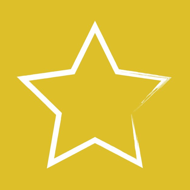 Trazo Pincel Blanco Estrella Sobre Fondo Amarillo