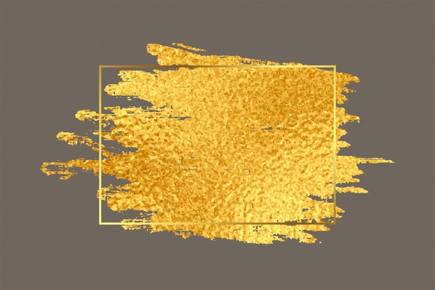 Vector gratuito trazo de pincel dorado abstracto con fondo de textura de papel de aluminio