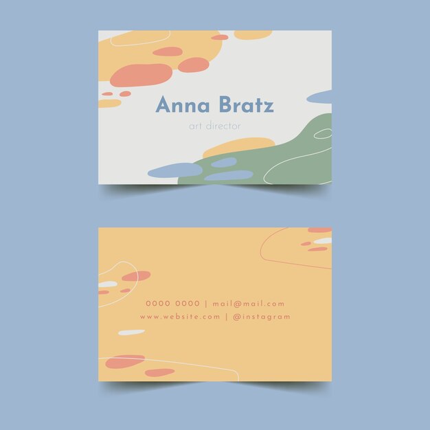 Trazos de pincel en suaves colores pastel para tarjetas de visita