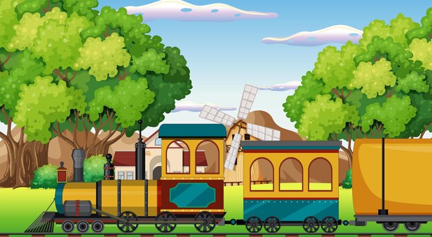 Tren con escenario natural