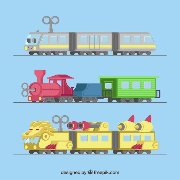 Trenes de juguete con manivelas