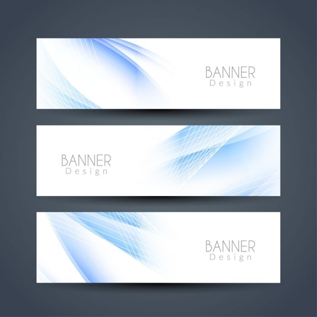 Tres banners azules