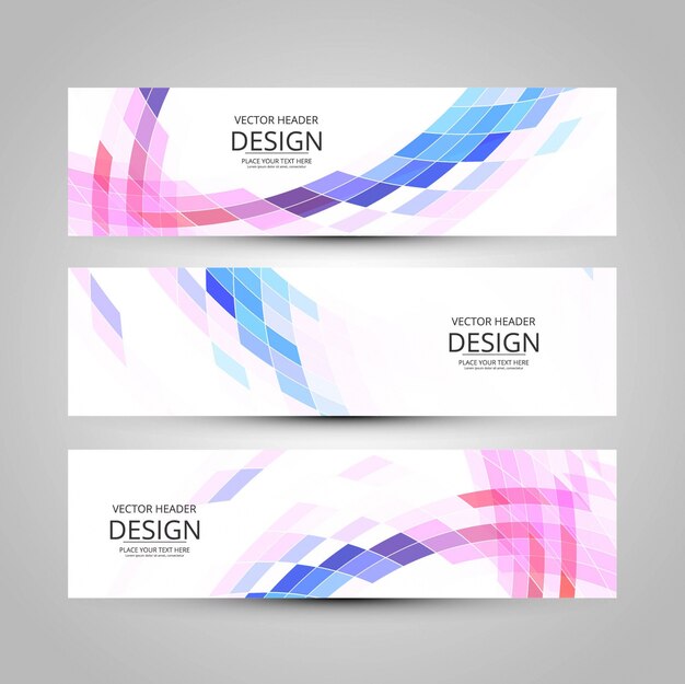 Tres banners, estilo futurista