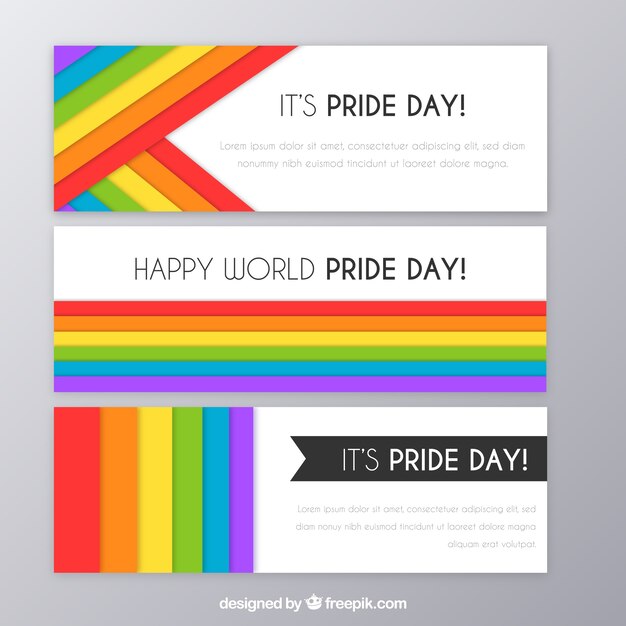 Tres banners para lgtb pride