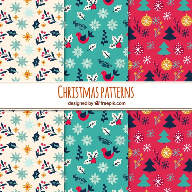 Tres bonitos patrones de navidad