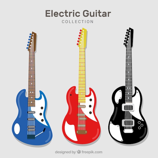 Vector gratuito tres guitarras eléctricas