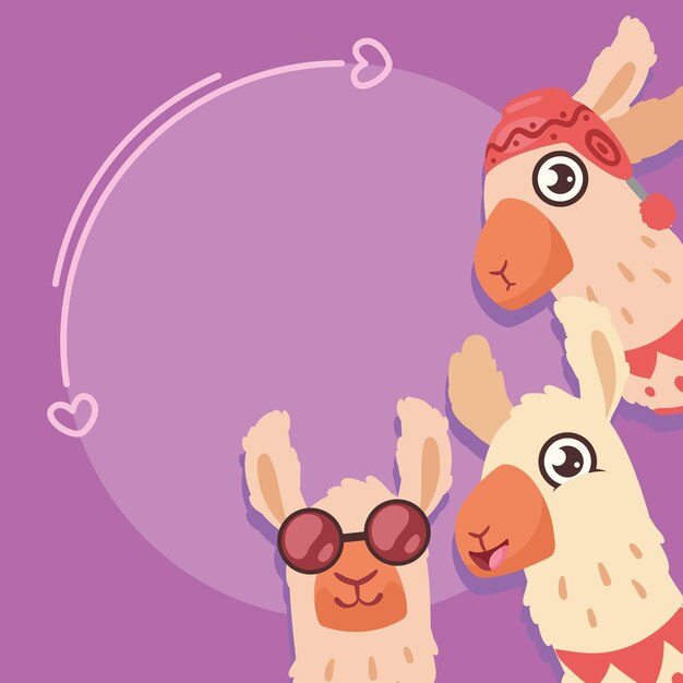 Tres llamas en marco circular