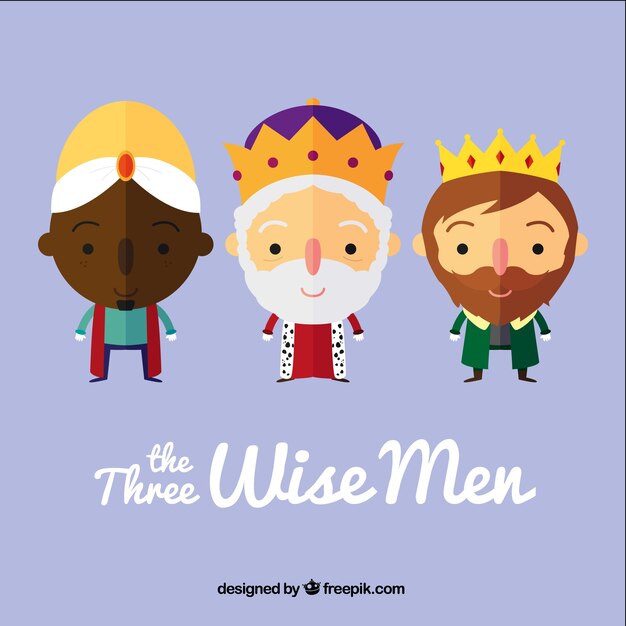 Los tres reyes magos en estilo dibujos animados