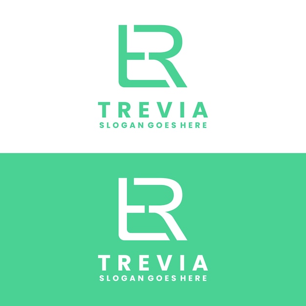 TREVIA Logo Branding with Monogram Lettermark and Modern Style