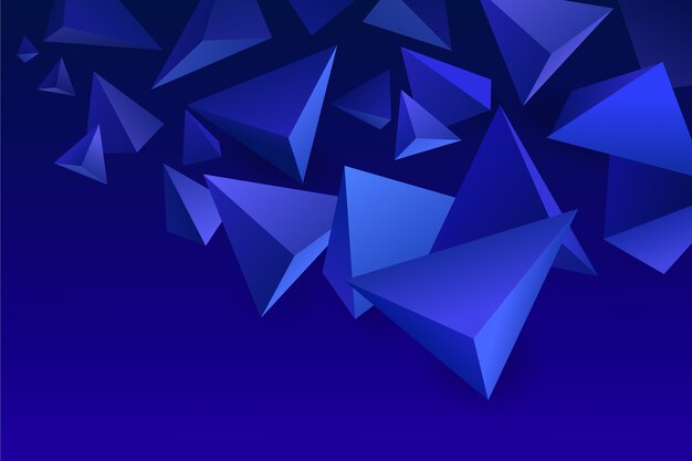 Triángulo 3d de fondo con colores vivos