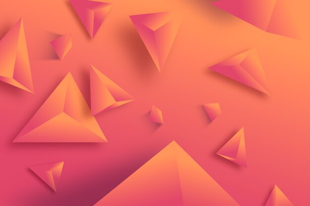 Triángulo 3d fondo monocromático vívido color