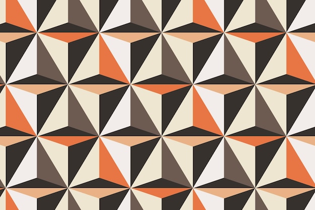 Triángulo 3d patrón geométrico vector fondo naranja en estilo abstracto
