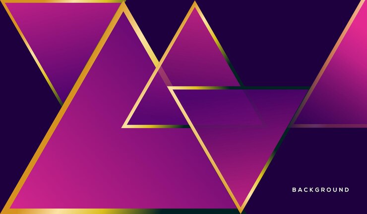Vector gratuito triángulo de lujo moderno fondo dorado degradado
