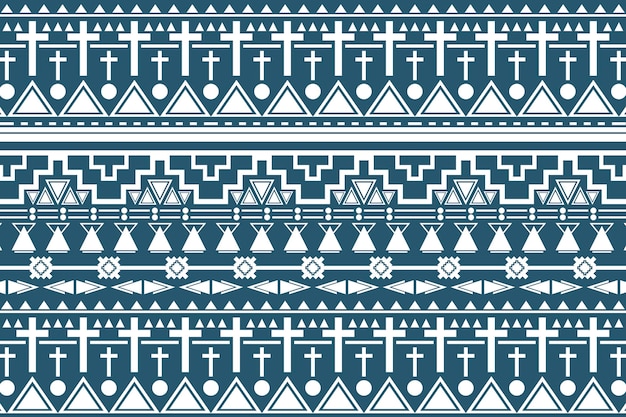 Tribal de patrones sin fisuras, vector de fondo azul