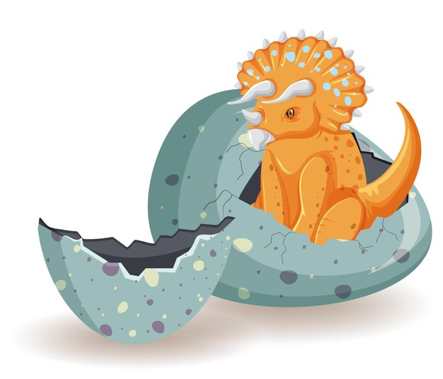 Triceratops saliendo del huevo