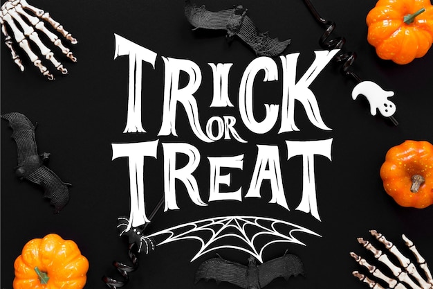 Trick ot treat concepto de letras