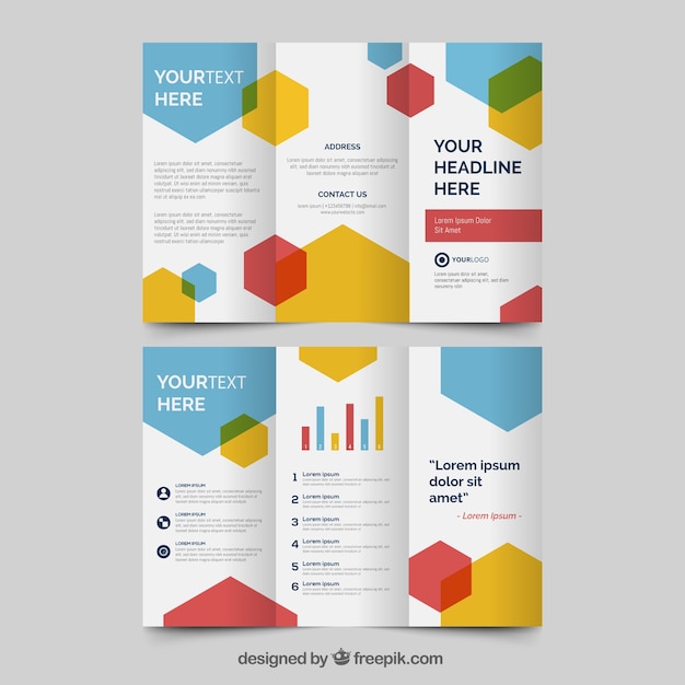 Tríptico de negocios en estilo abstracto