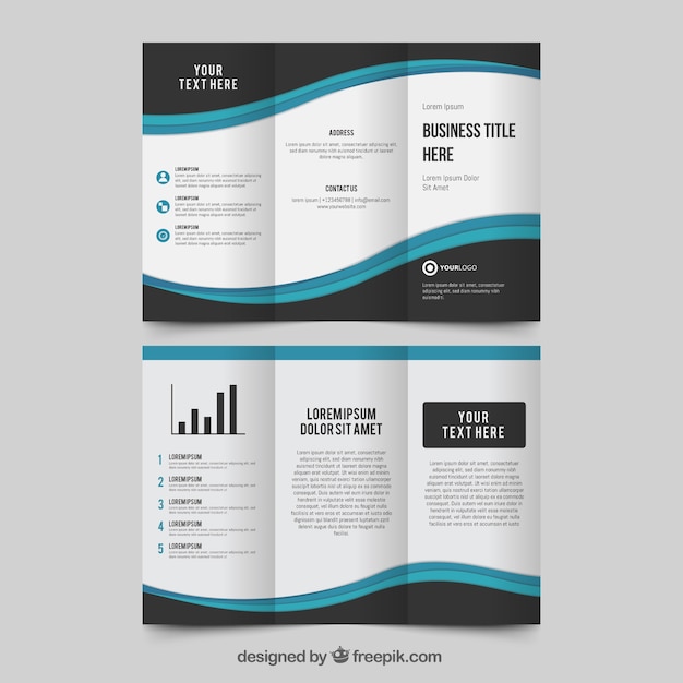 Tríptico de negocios en estilo abstracto