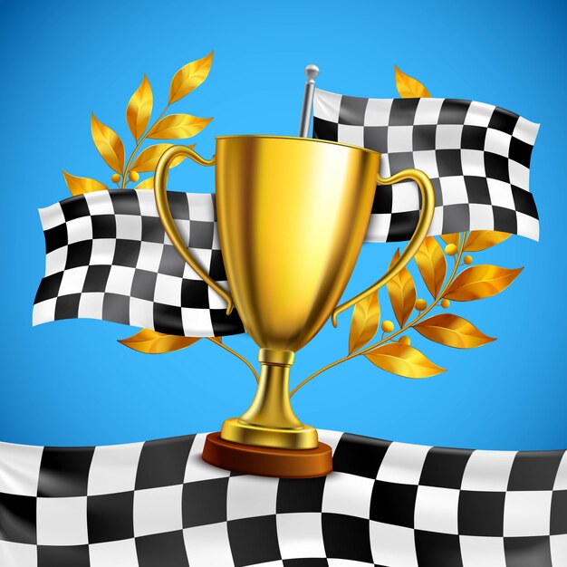 Trofeo de oro ganador cartel realista