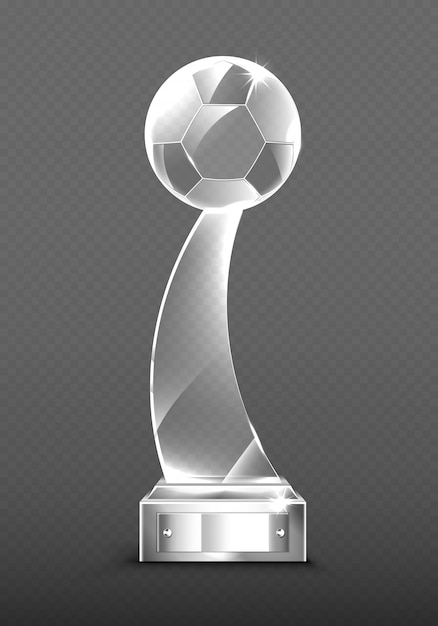 Vector gratuito trofeos de cristal realistas para el fútbol