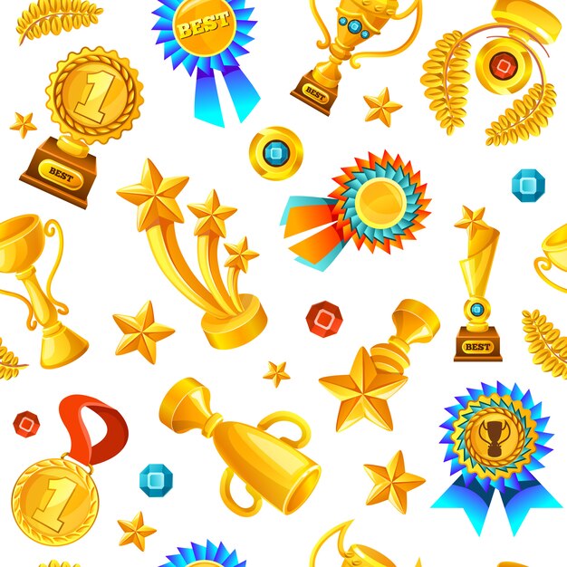Trofeos de oro de patrones sin fisuras